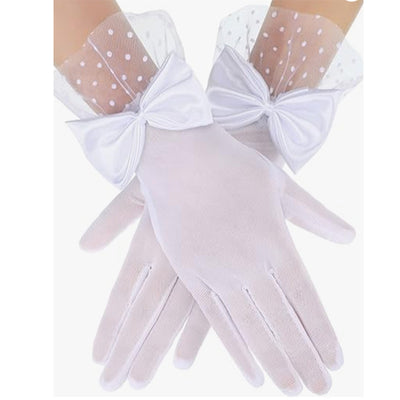Vintage Mesh Gloves Bridal Wedding Bow Gloves