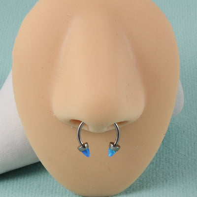 Opal Internal Thread Lip Ring Internal Thread Horseshoe Nose Ring