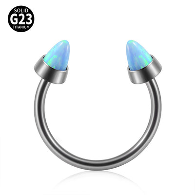 Opal Internal Thread Lip Ring Internal Thread Horseshoe Nose Ring