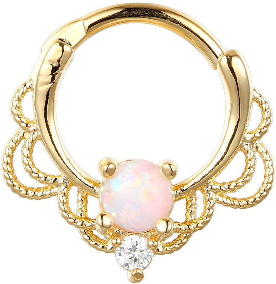 Stainless Steel Opal Nose Ring