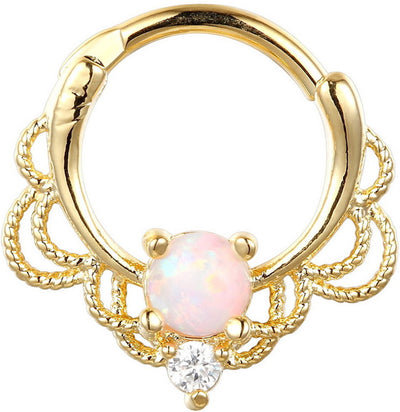 Stainless Steel Opal Nose Ring