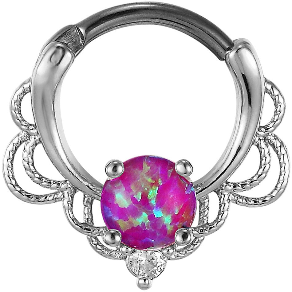 Stainless Steel Opal Nose Ring