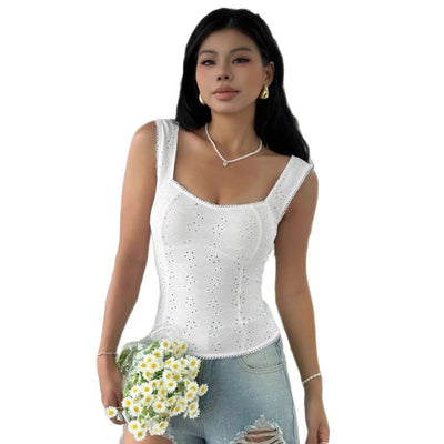 French Jacquard Fabric Slimming Vest Female Outer Wear Inner Wear
