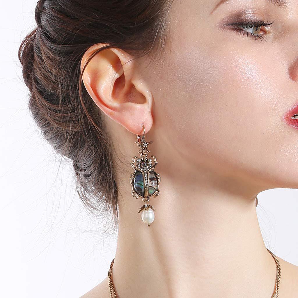 Insect beetle earrings with diamond earrings
