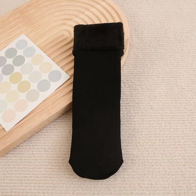 Autumn And Winter Vertical Stripe Colored Cotton Snow Socks With Fleece And Thickened Sleeping Socks