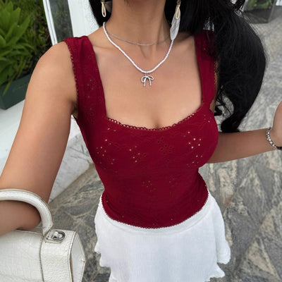 French Jacquard Fabric Slimming Vest Female Outer Wear Inner Wear