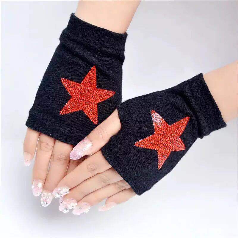 Sailor Dance Gloves Female Willow Nails Fingerless Gloves With Drill