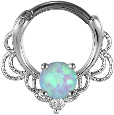 Stainless Steel Opal Nose Ring