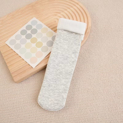 Autumn And Winter Vertical Stripe Colored Cotton Snow Socks With Fleece And Thickened Sleeping Socks