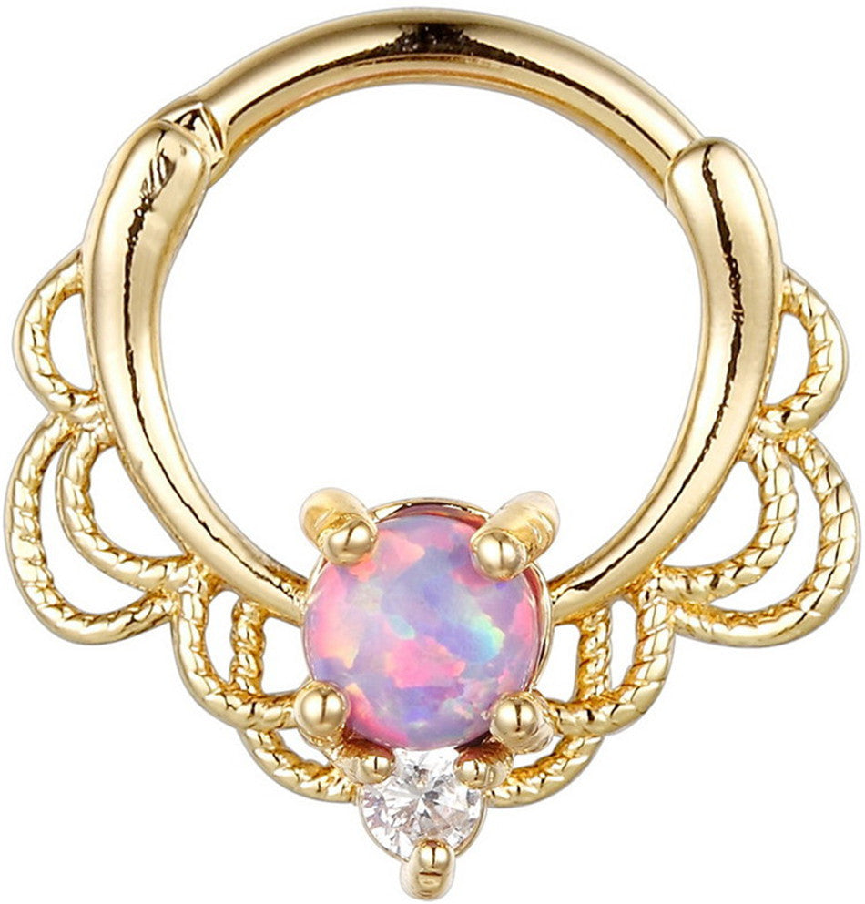 Stainless Steel Opal Nose Ring