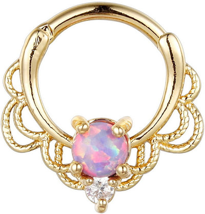 Stainless Steel Opal Nose Ring