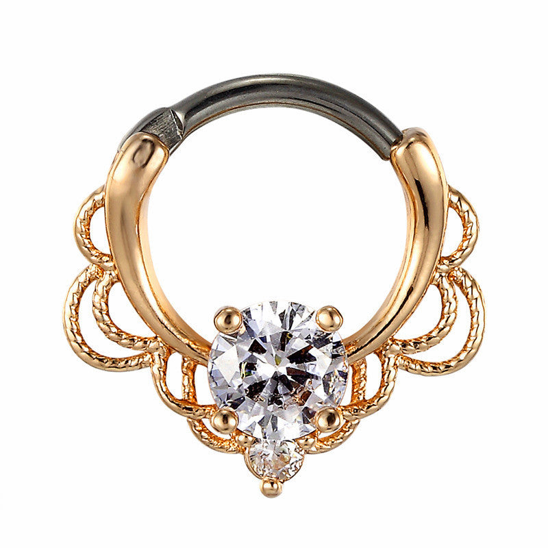 Stainless Steel Opal Nose Ring