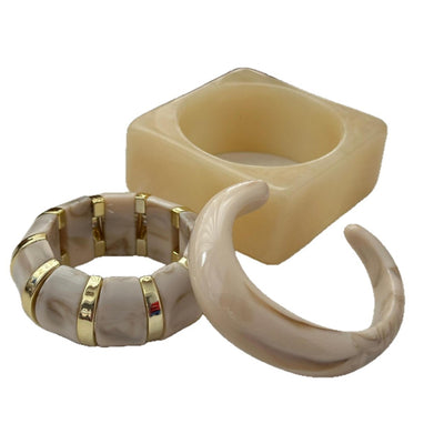 Women's Irregular Geometric Blooming Resin Bracelet