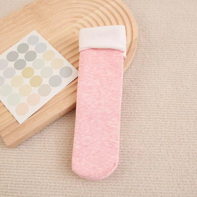 Autumn And Winter Vertical Stripe Colored Cotton Snow Socks With Fleece And Thickened Sleeping Socks