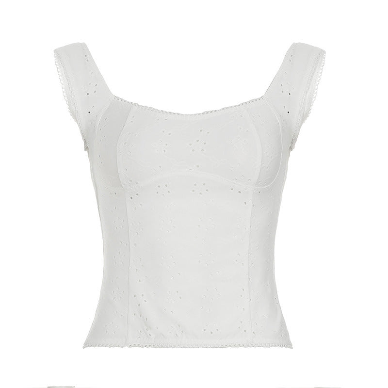 French Jacquard Fabric Slimming Vest Female Outer Wear Inner Wear