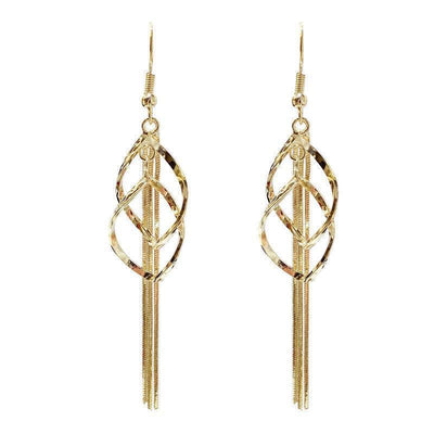 Twisted Diamond Layered Earrings Tassel Earrings