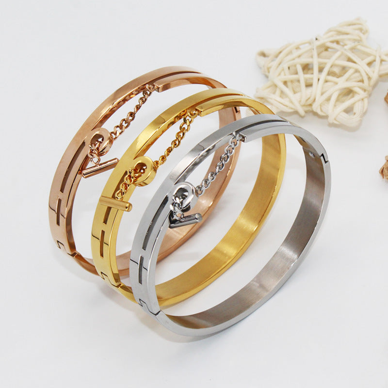 Versatile Geometric Non-fading Titanium Steel Bracelet