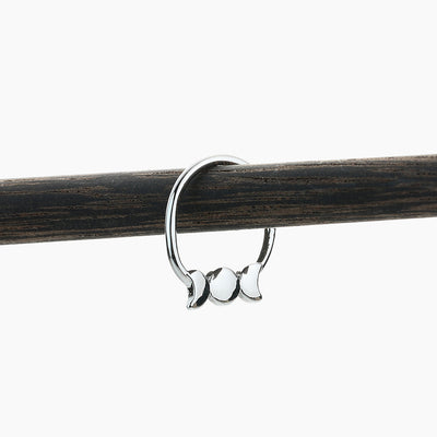 Ladies Bohemian Moon Separated By Nose Ring