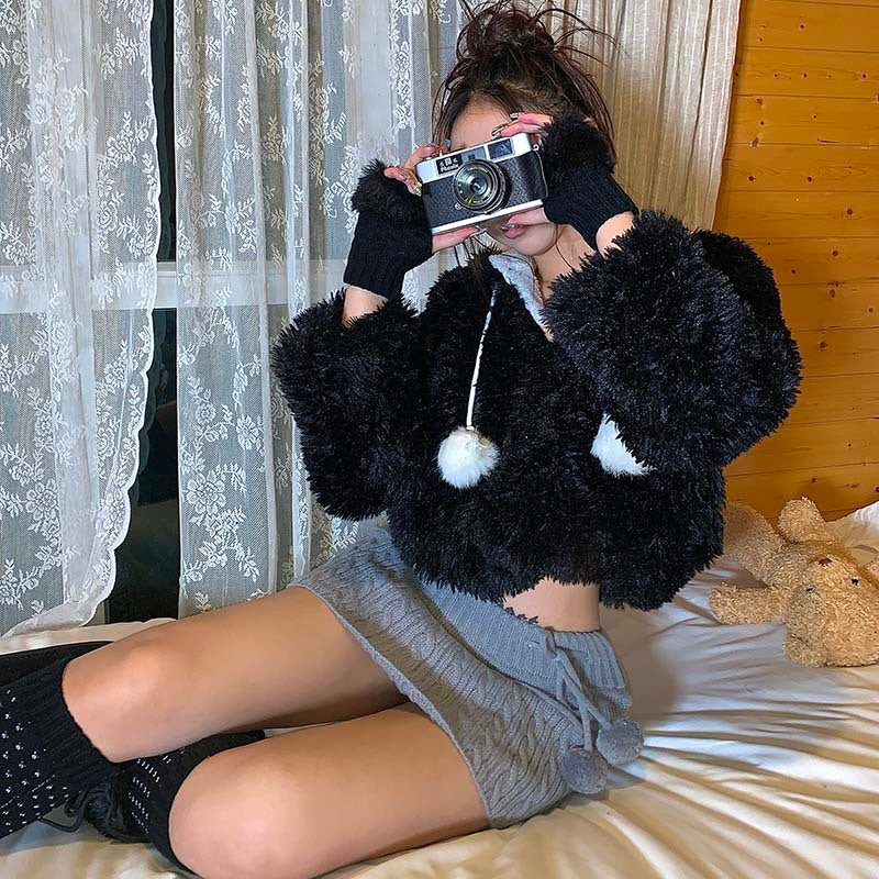 Wool Knit Gloves Sleeves Sweet Warm Versatile Wool Gloves