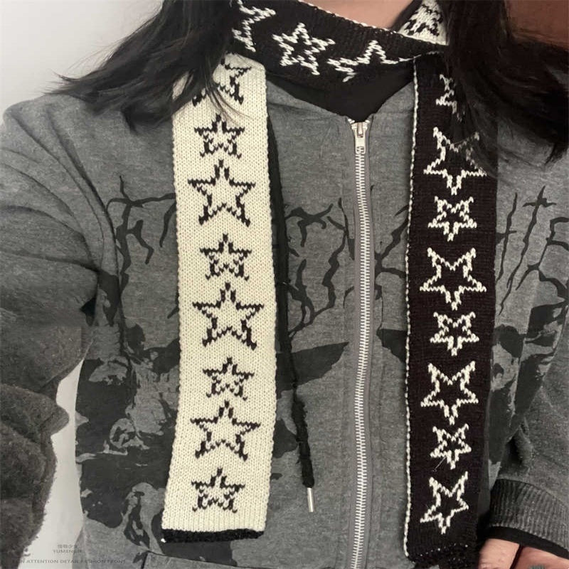 New Autumn And Winter Knitted Star Scarf