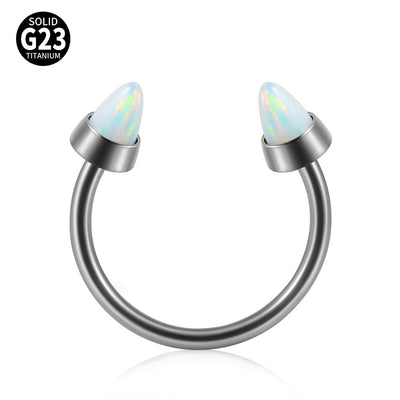 Opal Internal Thread Lip Ring Internal Thread Horseshoe Nose Ring