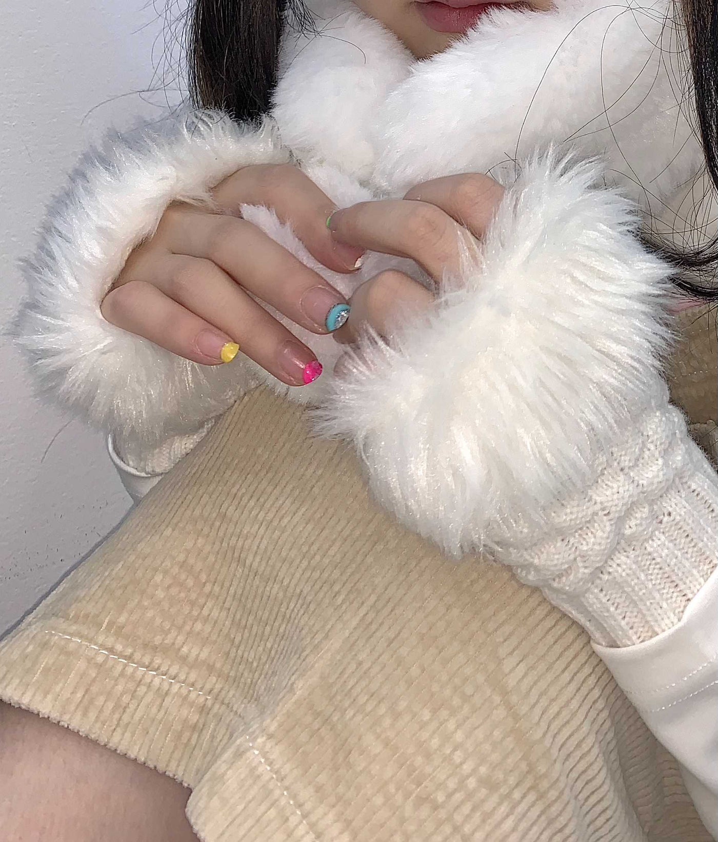 Wool Knit Gloves Sleeves Sweet Warm Versatile Wool Gloves