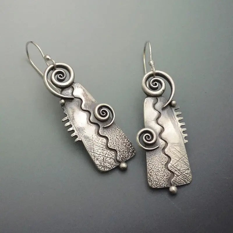 Plant Leaf Alloy Earrings Spiral Earrings
