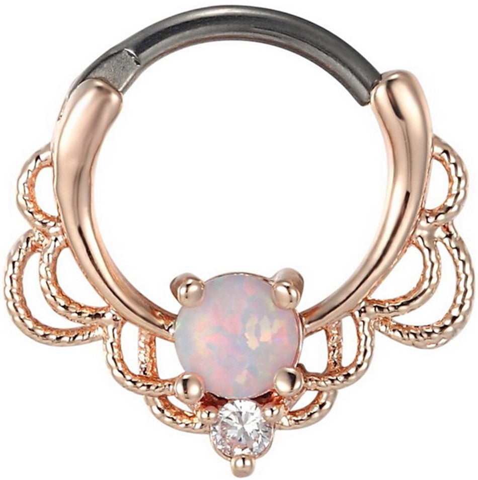 Stainless Steel Opal Nose Ring