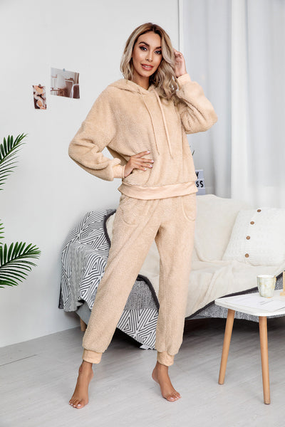 Double-sided Fleece Hooded Sweater Home Wear Casual Women's Fashion Suit Women