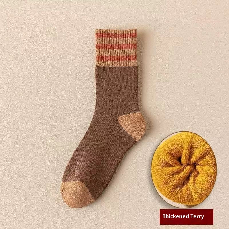 Women's Fleece-lined Terry Socks Mid-calf