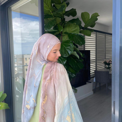 Modal Cotton Headscarf Marble Digital Printing
