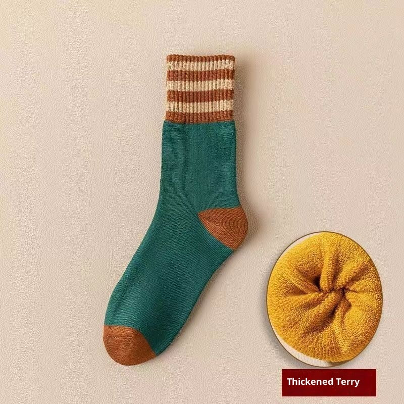 Women's Fleece-lined Terry Socks Mid-calf