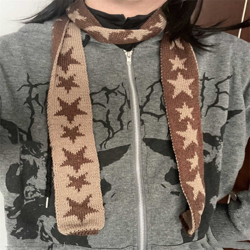 New Autumn And Winter Knitted Star Scarf