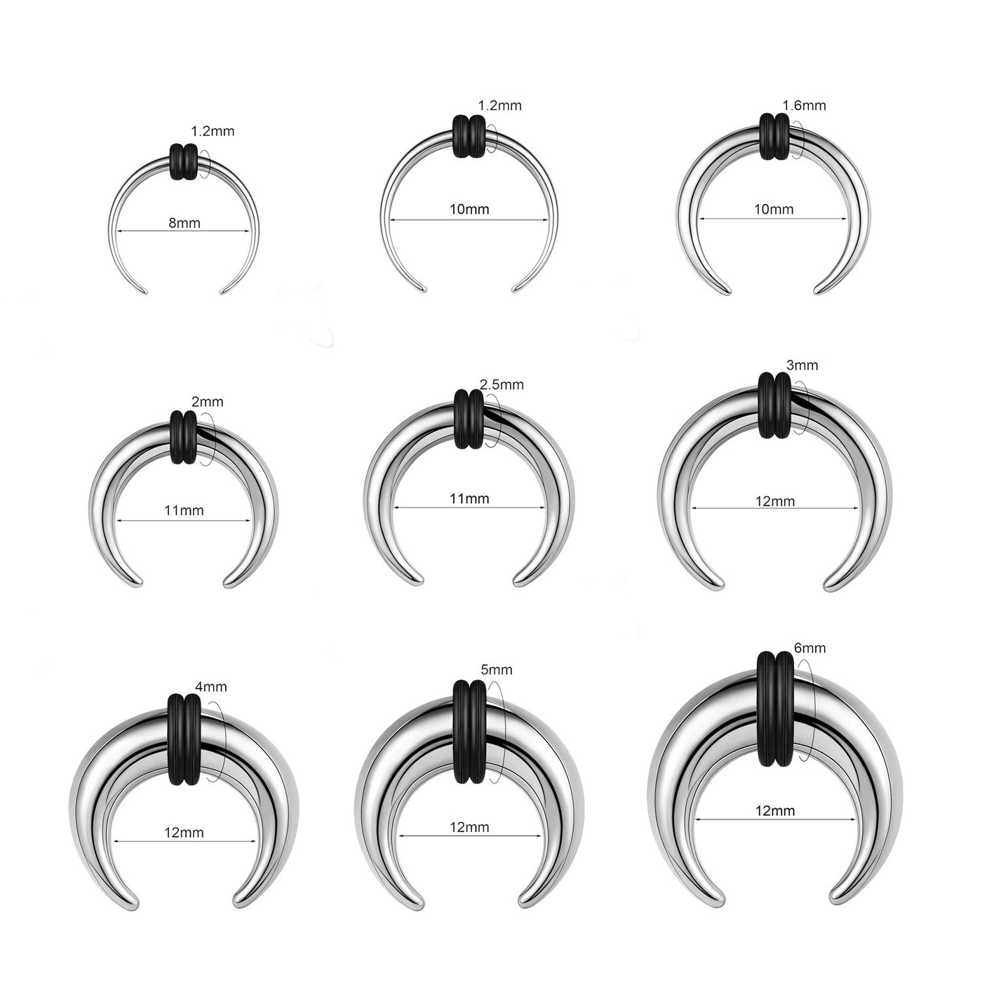 Nose Ring 316 Stainless Steel Nose Ring Nose Ring C- Shaped Buffalo Horn Nose Ring