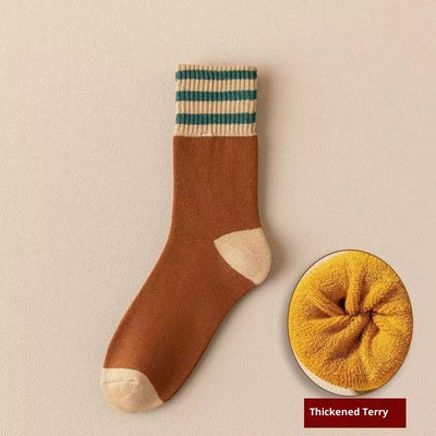Women's Fleece-lined Terry Socks Mid-calf