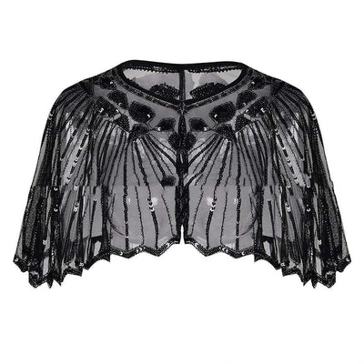 Mesh With Sequins Short Cape Evening Dress Party Dinner Cheongsam Outerwear Cross-border