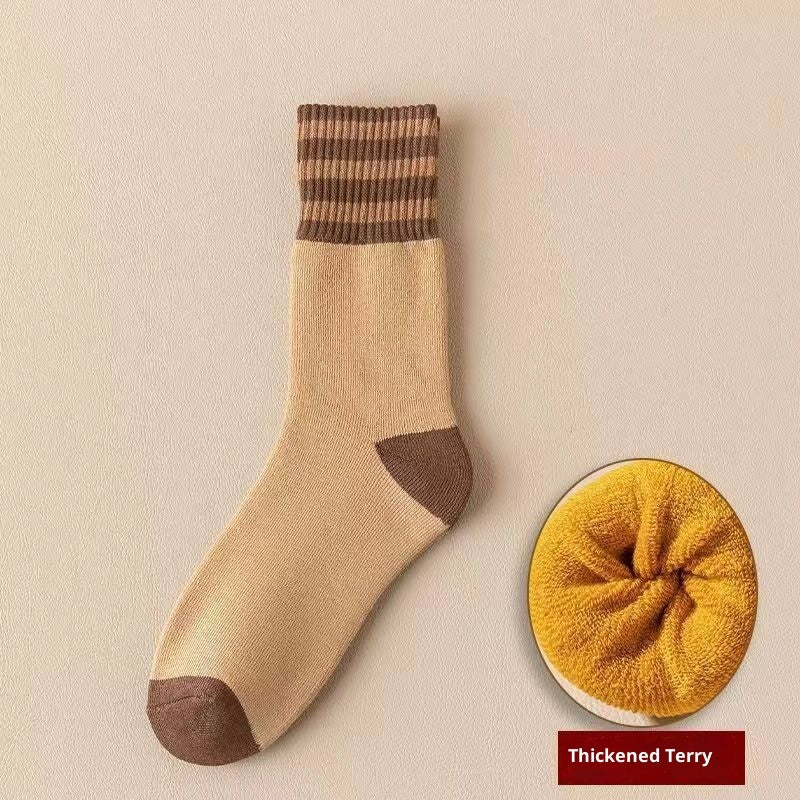 Women's Fleece-lined Terry Socks Mid-calf