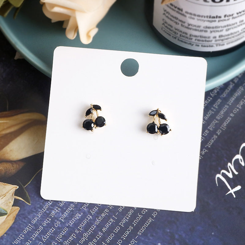 Cherry Earrings Cute Black Earrings Female