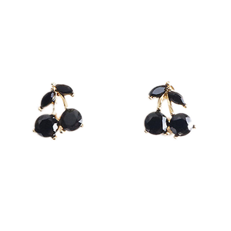 Cherry Earrings Cute Black Earrings Female