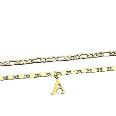 26 Initial Letter Anklets Gold Double Layer Chain Anklet Twin