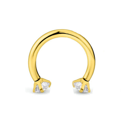 Round Zircon Horseshoe C Bar Nose Ring