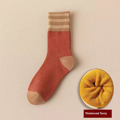 Women's Fleece-lined Terry Socks Mid-calf