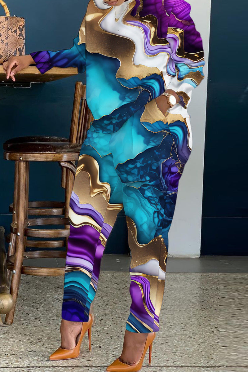 Spring And Summer European And American Fashion Women's Wear Elegant Casual Top Pants Suit Women